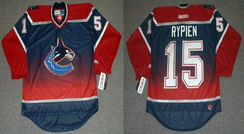 2019 Men Vancouver Canucks 15 Rypien Red CCM NHL jerseys